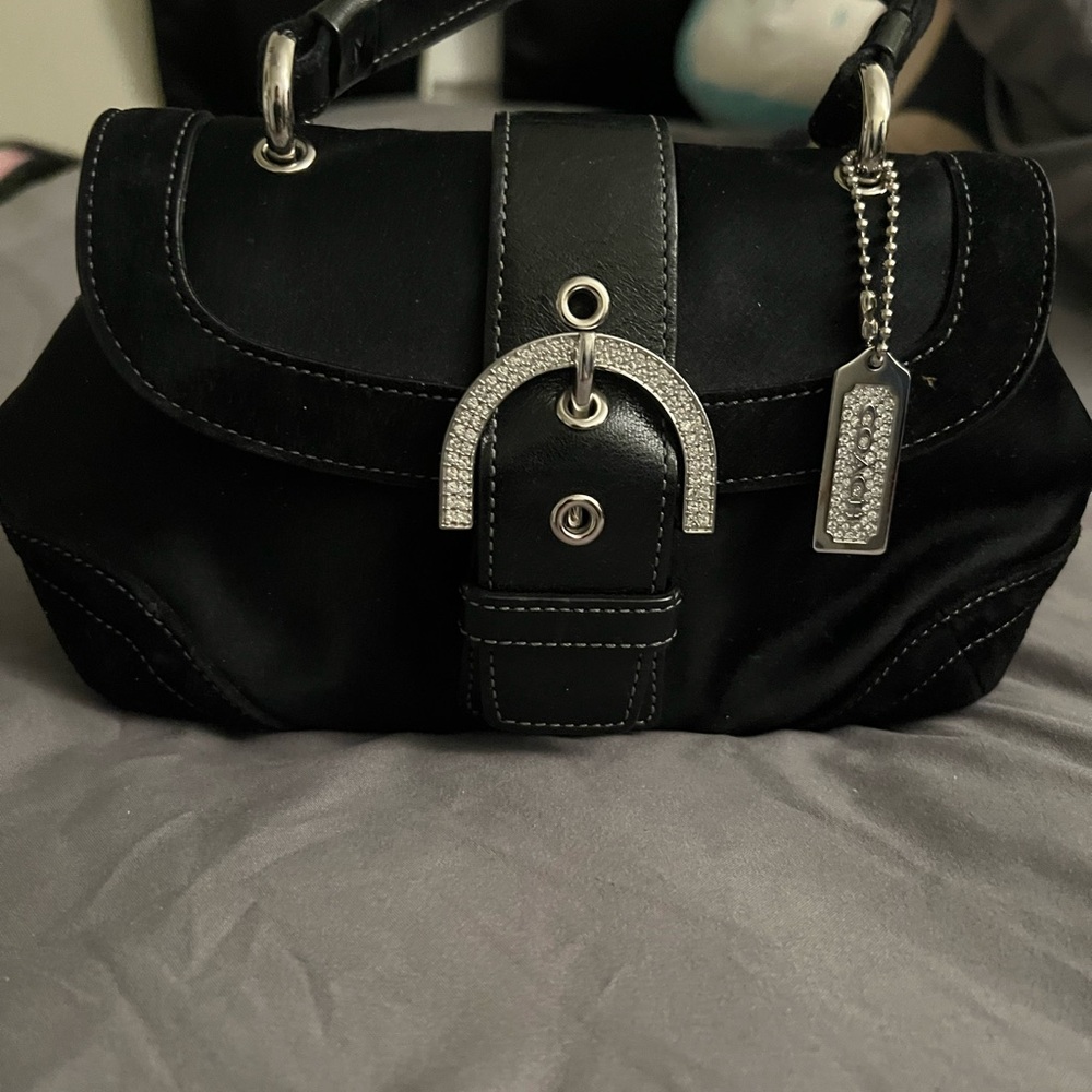 Coach Black Mini Bag with Silver Details